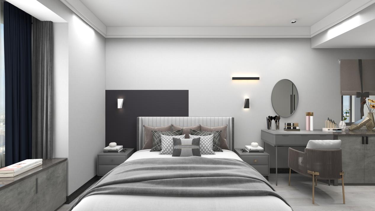 龍湖九里晴川-現(xiàn)代簡約-臥室設(shè)計效果圖
